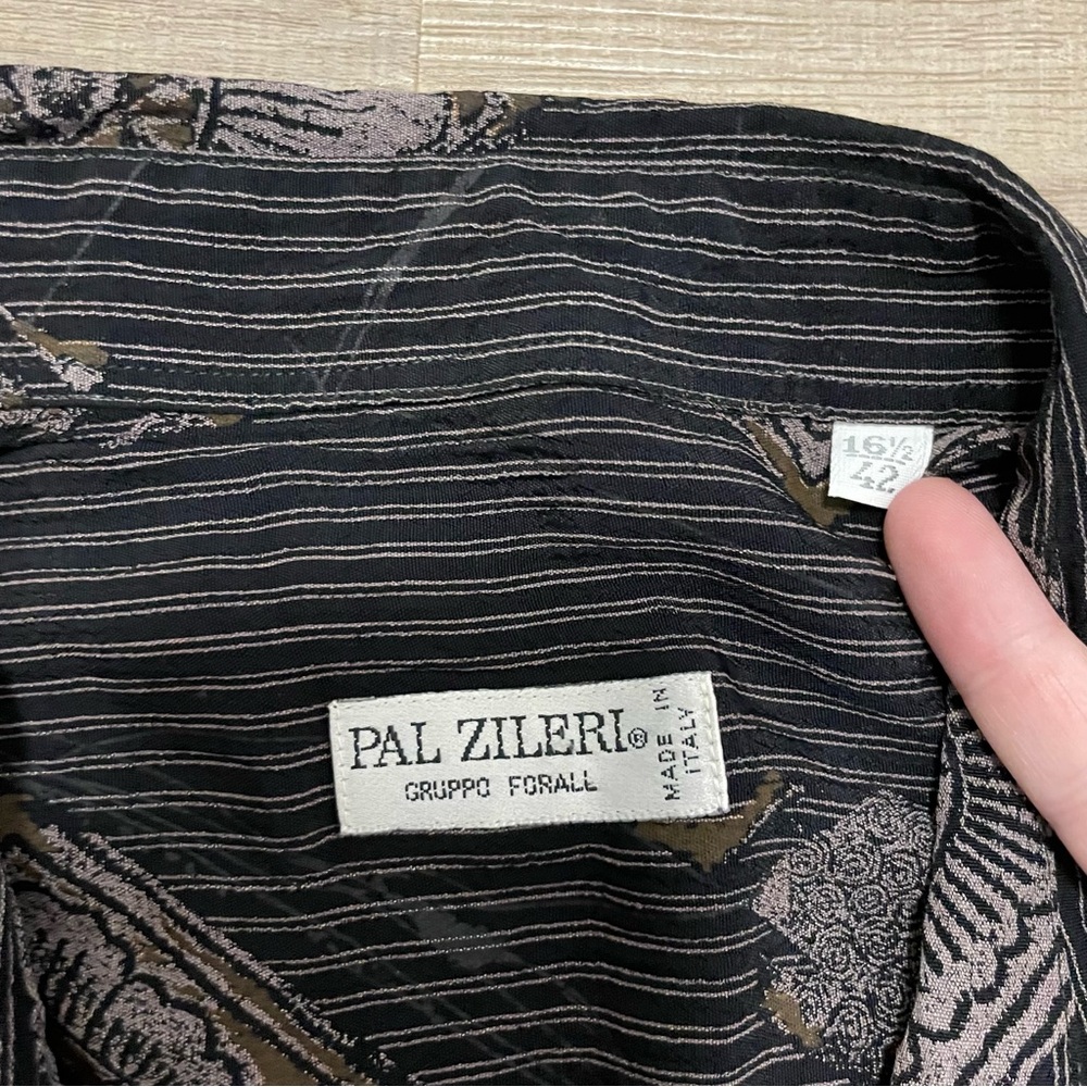Y2K Pal Zileri patterned silky dress shirt - Picture 10 of 12